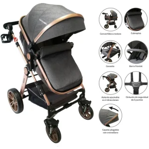 COCHE ALIZZE HAPPY BABY GRIS