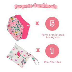 Pq 5 Pantiprotectores Ecológicos 20x16 + Wet Bag Regalo