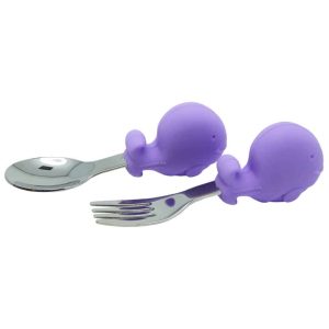 Set cuchara + tenedor con agarre de palma – BALLENA